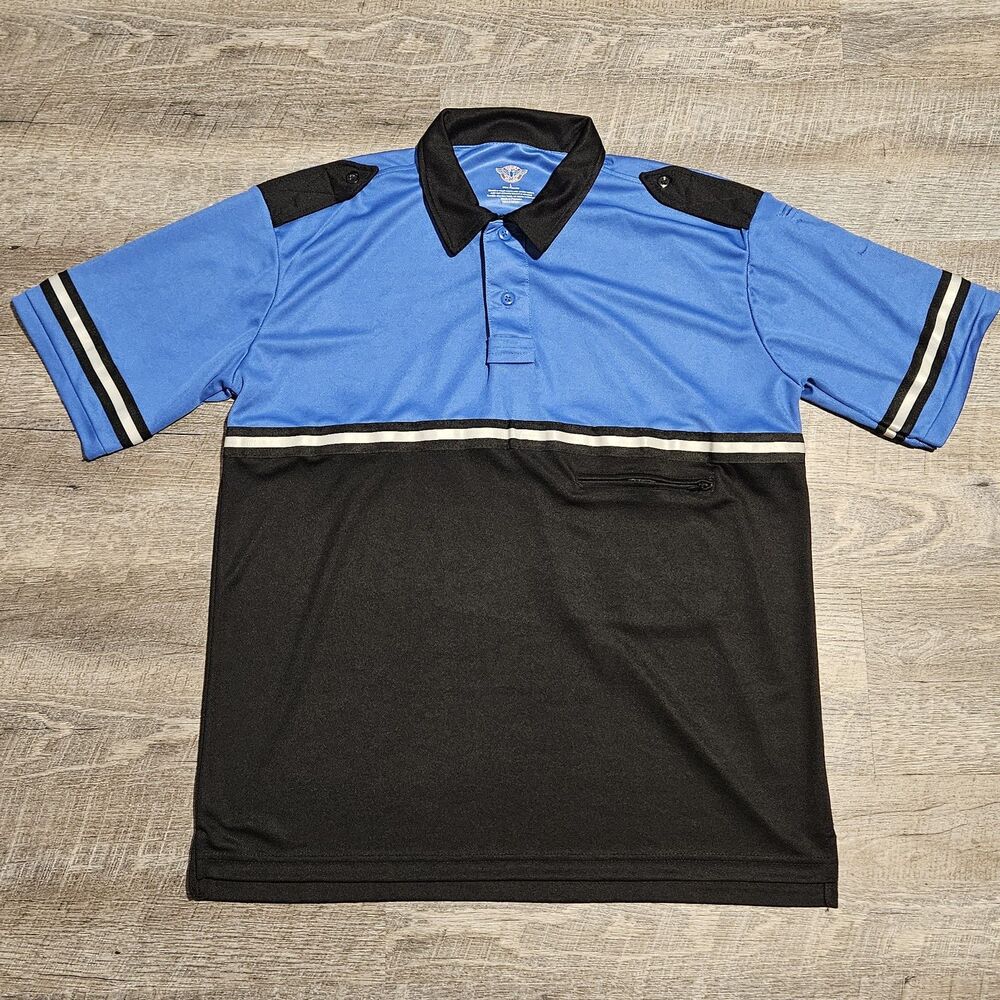 First Class Men's Security Uniform Short Sleeve Pullover Shirt Pocket Size Large
